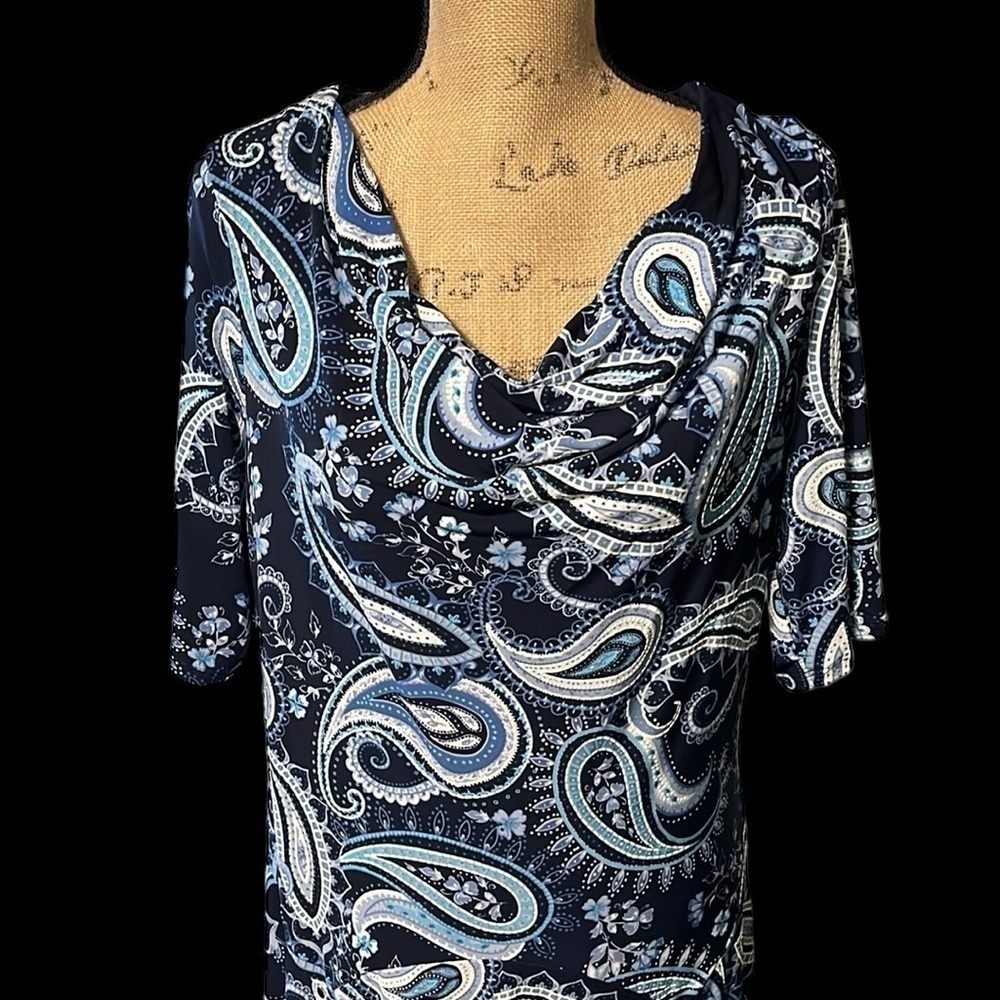 Robbie Bee blue Paisley print dress - NWT - Picture 2 of 9